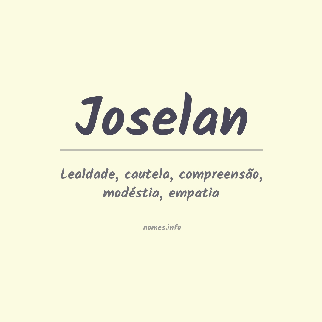 Significado do nome Joselan