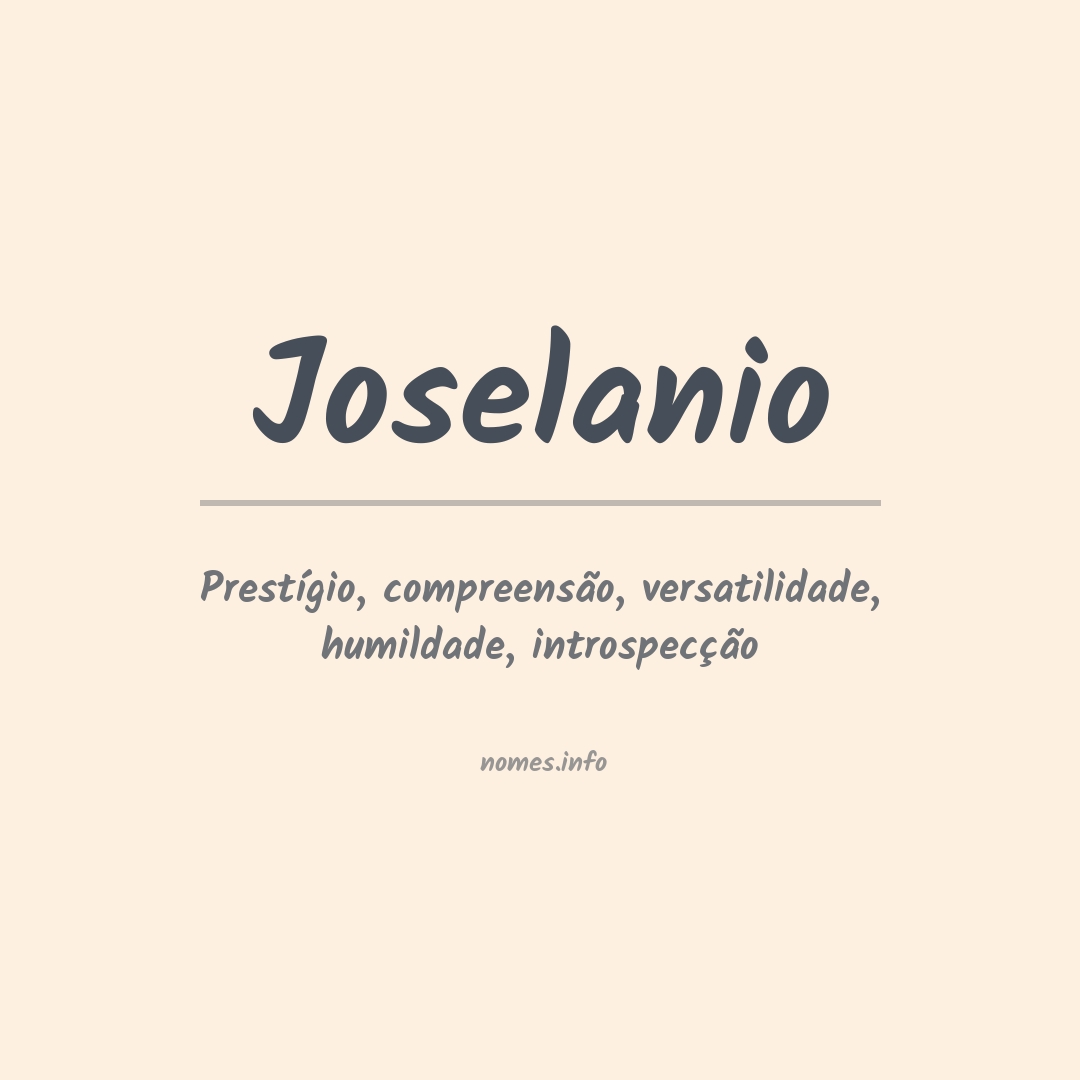 Significado do nome Joselanio