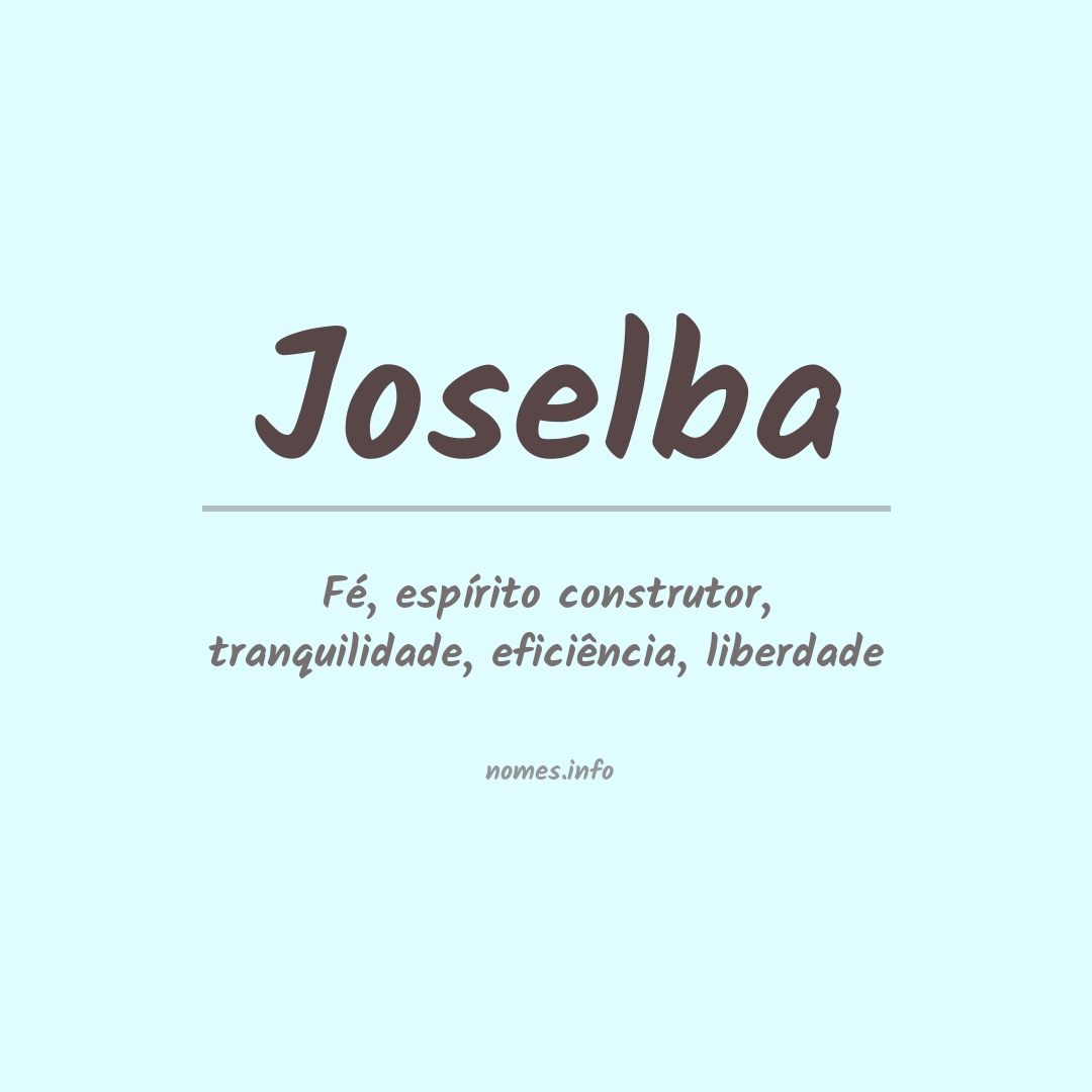 Significado do nome Joselba