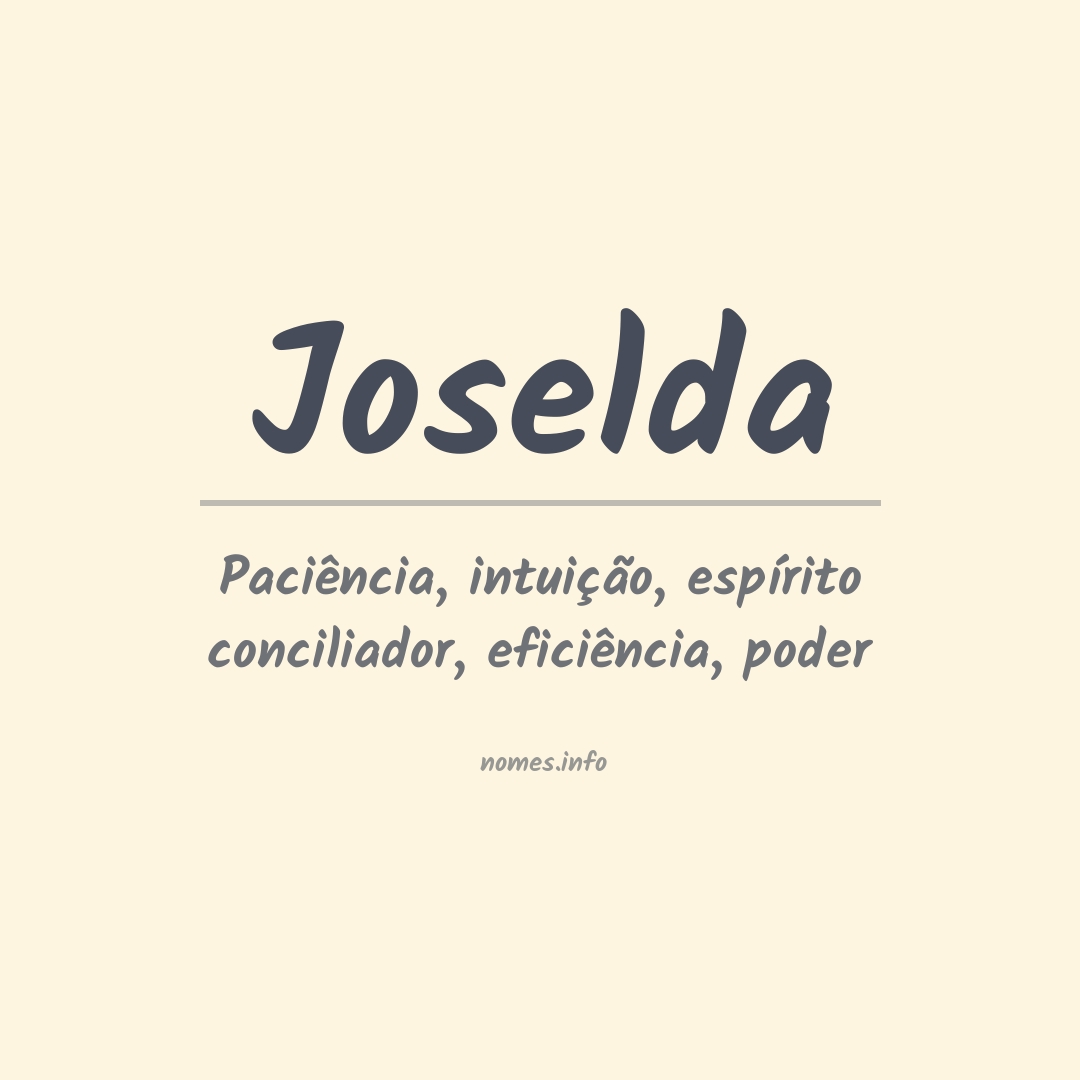 Significado do nome Joselda