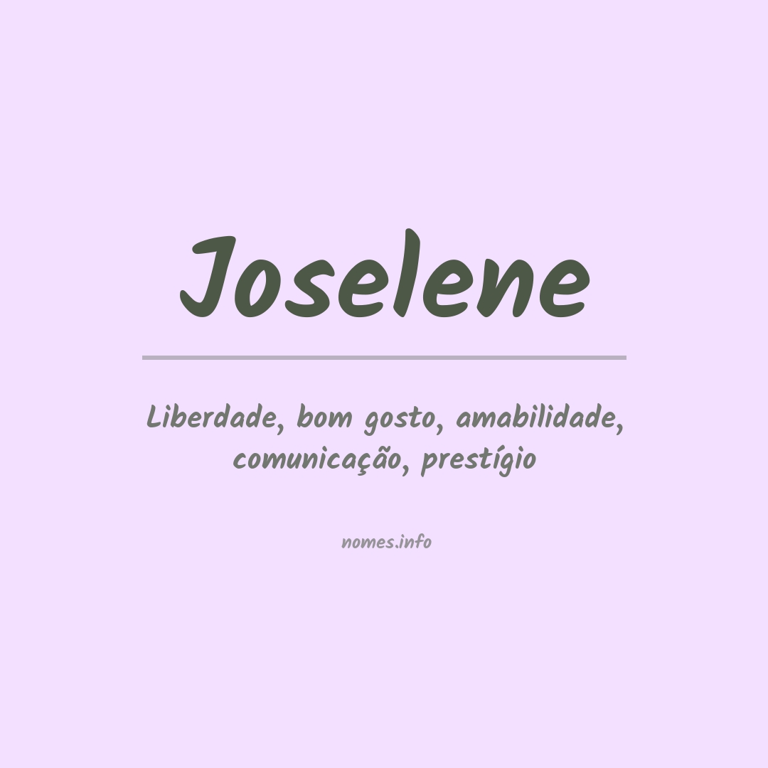 Significado do nome Joselene