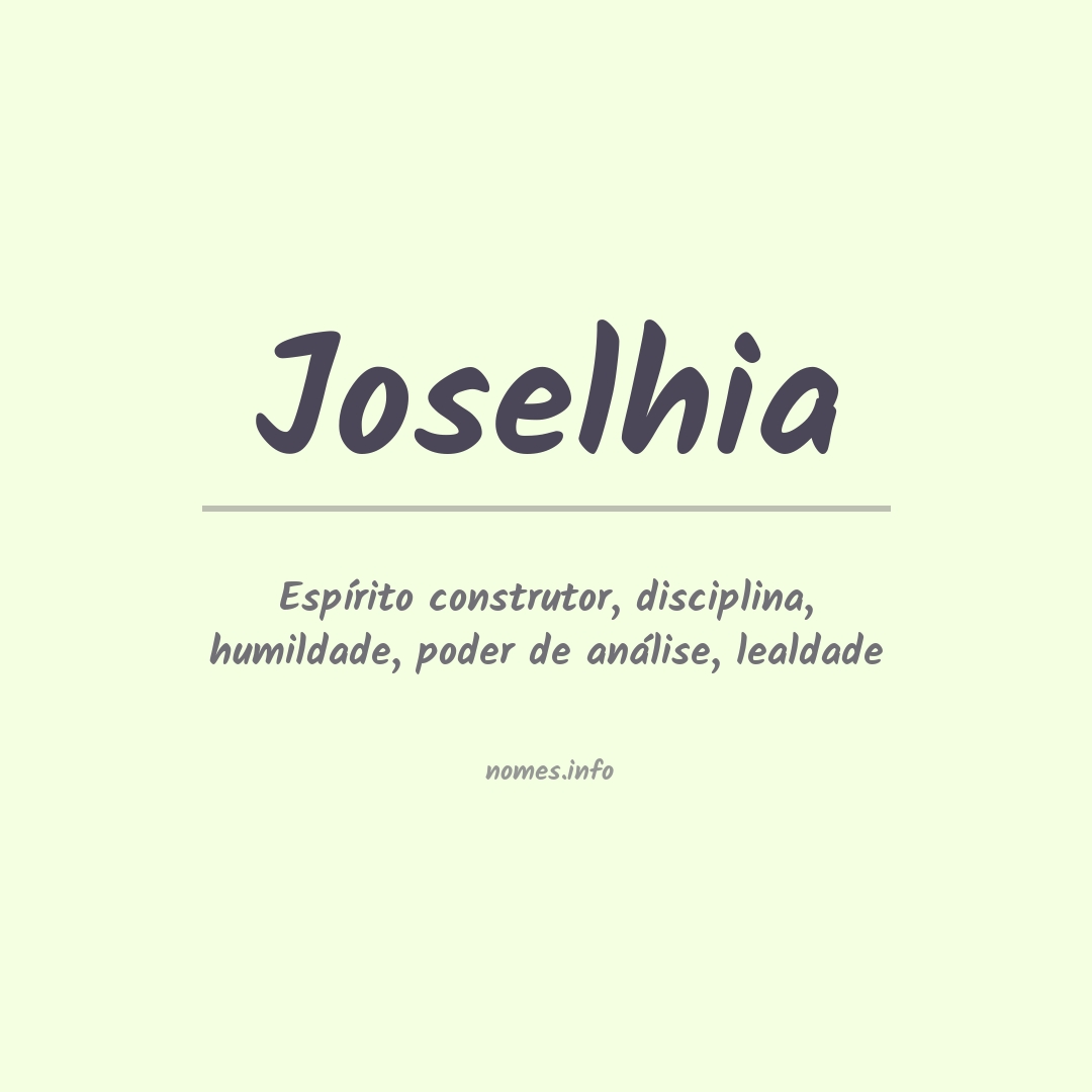 Significado do nome Joselhia