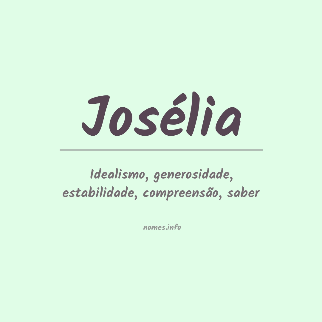 Significado do nome Josélia