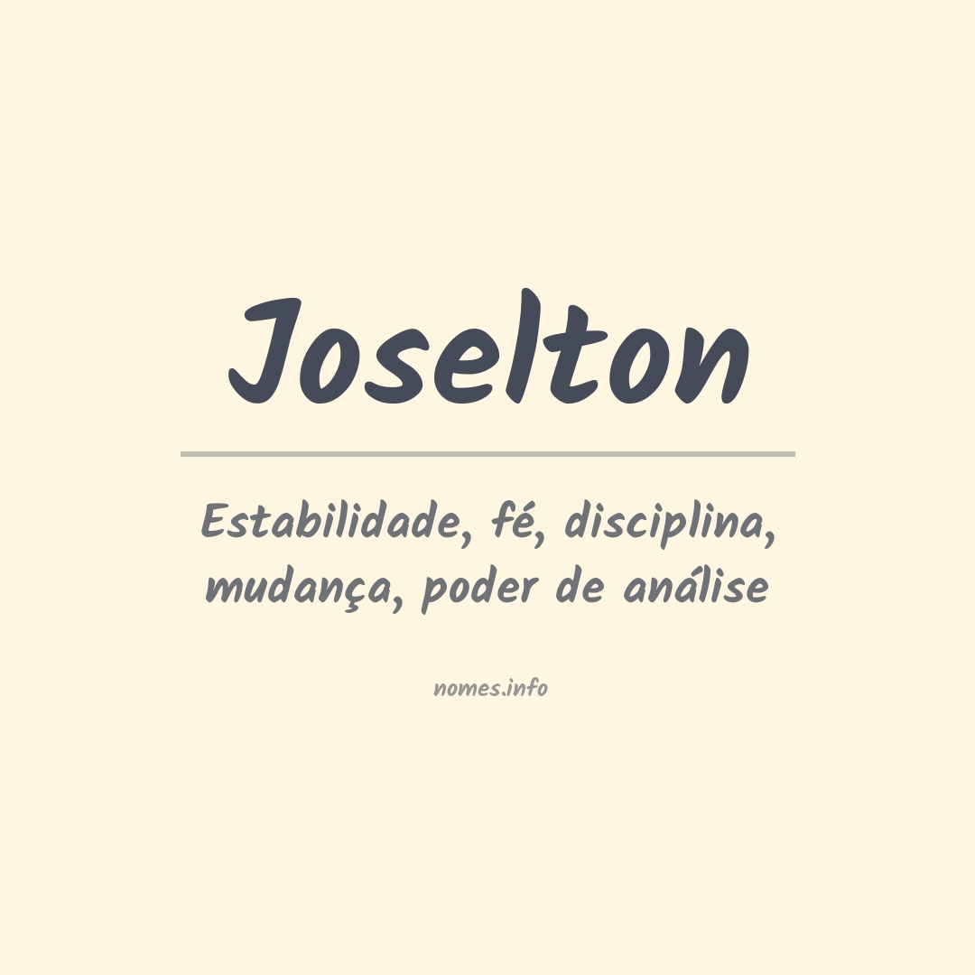 Significado do nome Joselton