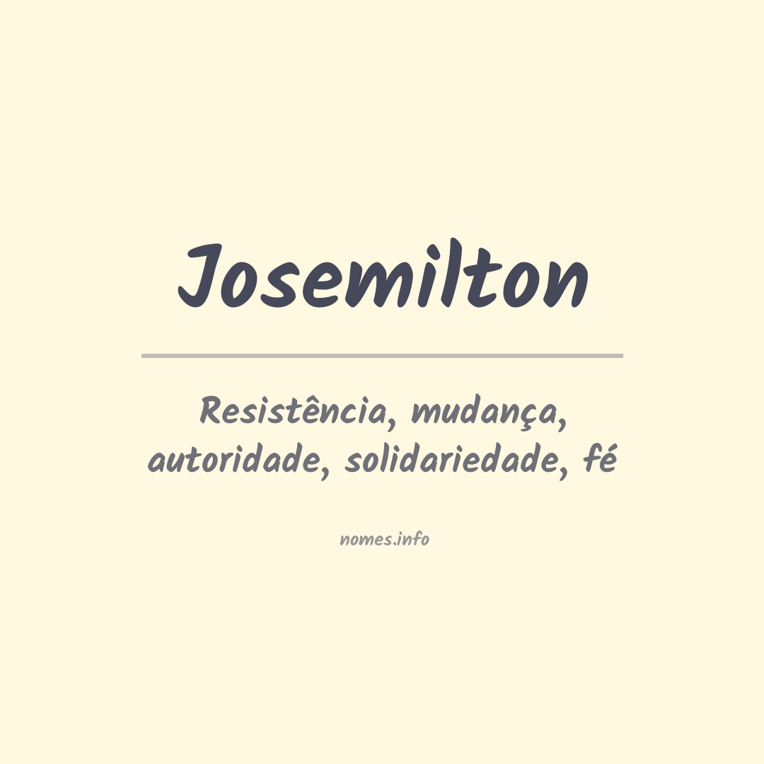 Significado do nome Josemilton