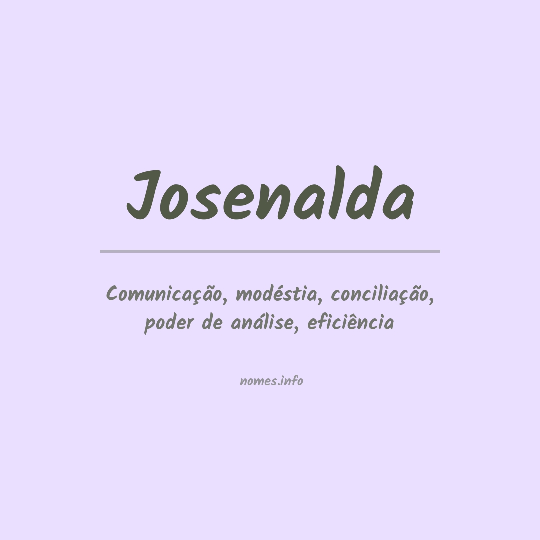 Significado do nome Josenalda