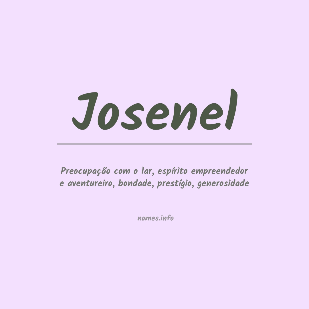 Significado do nome Josenel