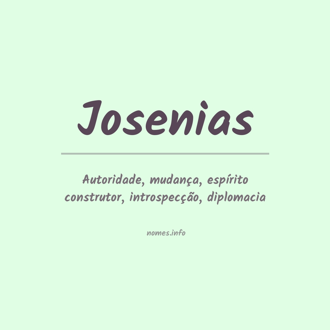 Significado do nome Josenias