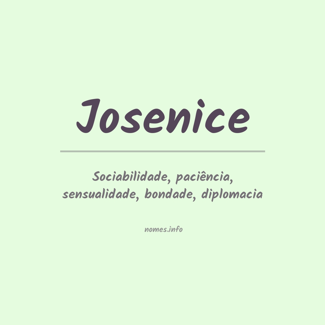 Significado do nome Josenice