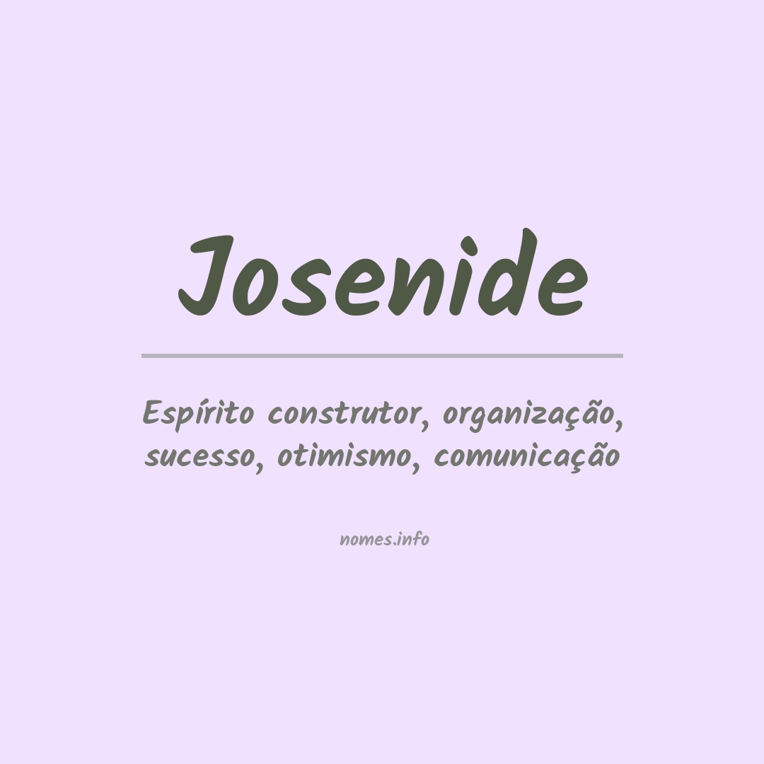 Significado do nome Josenide