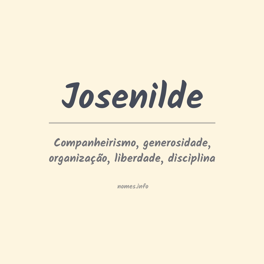 Significado do nome Josenilde