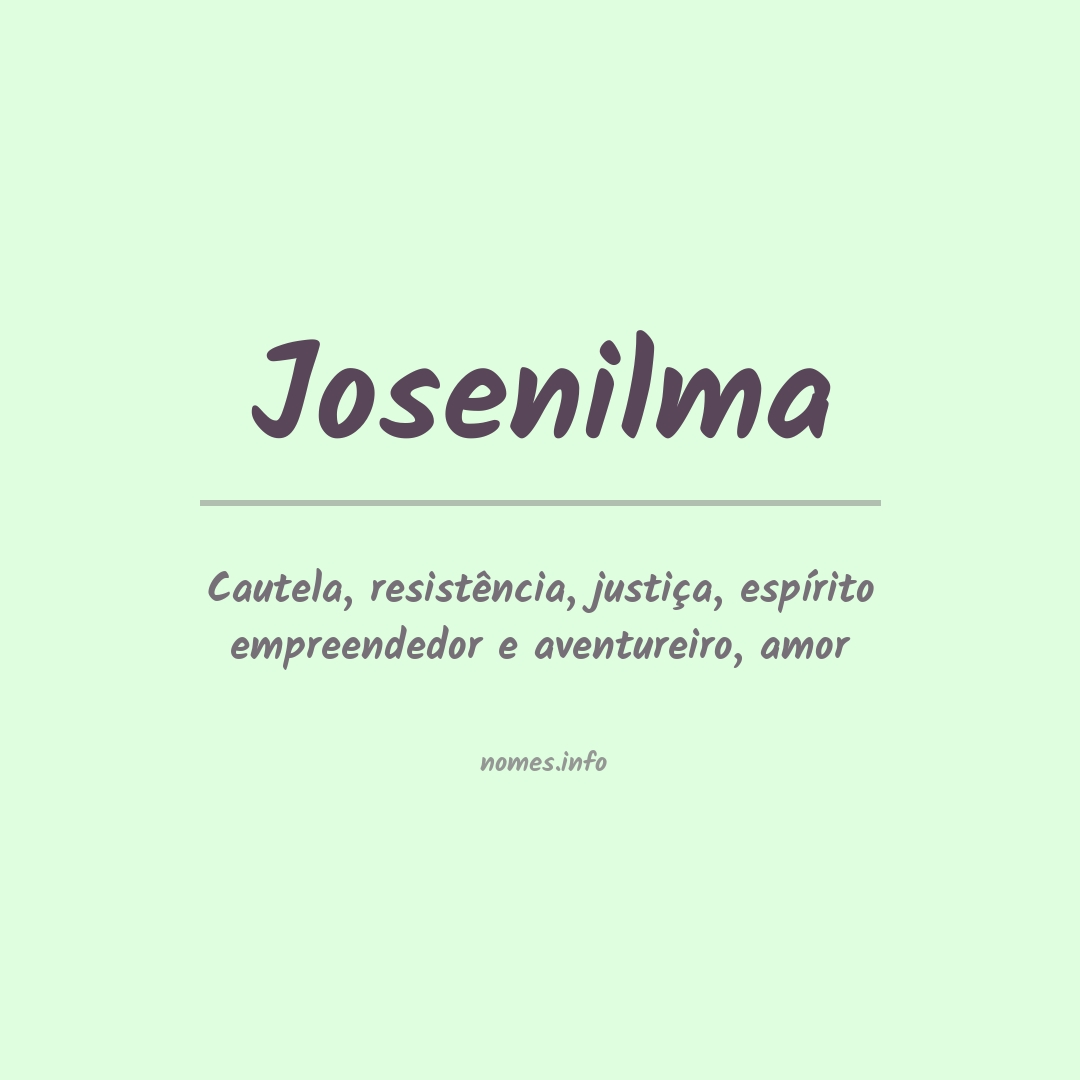 Significado do nome Josenilma