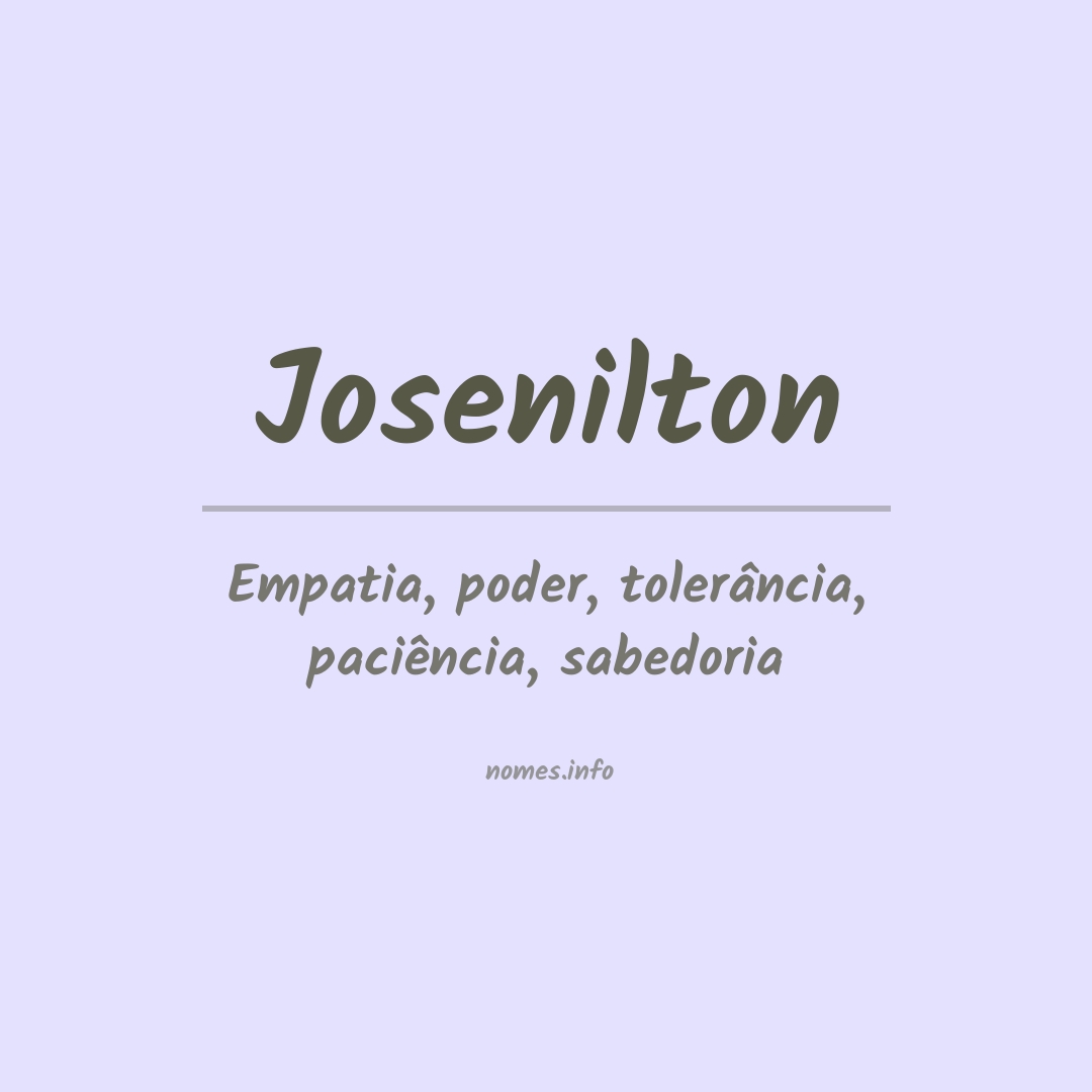 Significado do nome Josenilton
