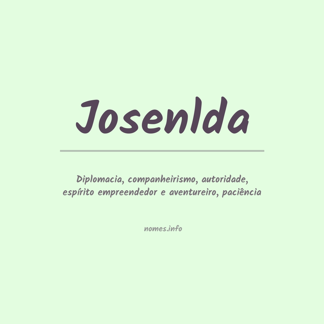 Significado do nome Josenlda