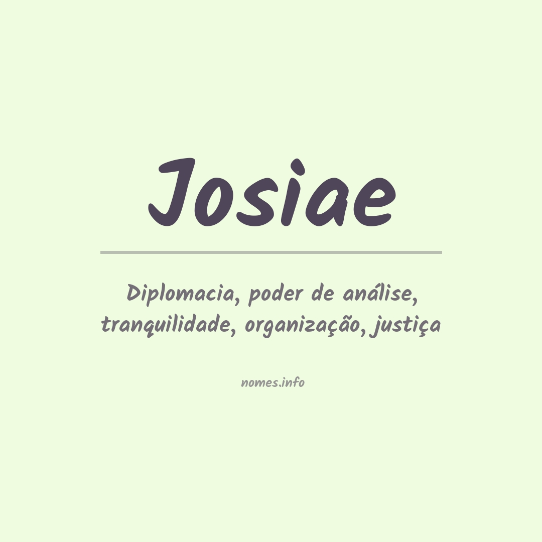 Significado do nome Josiae