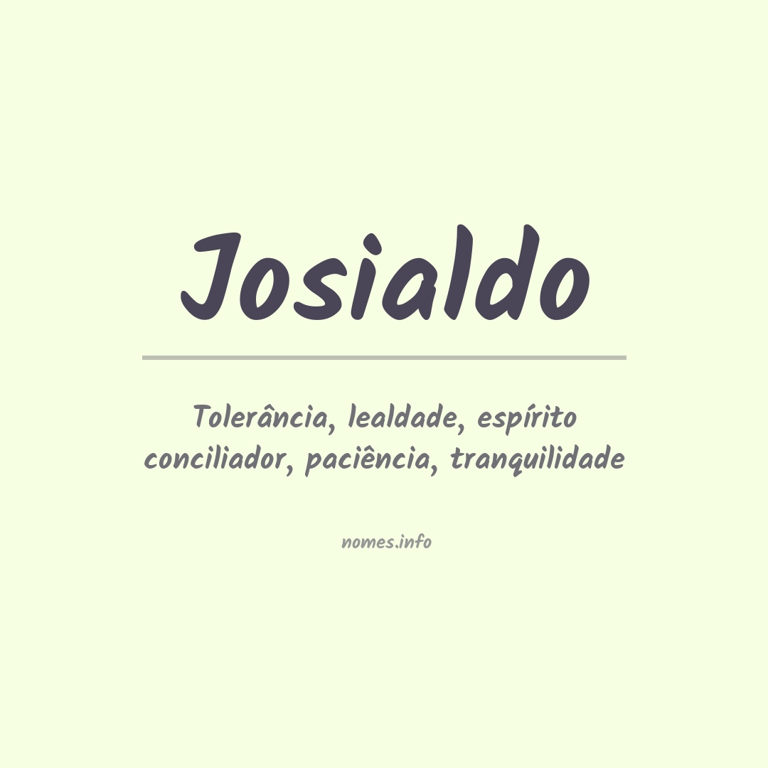 Significado do nome Josialdo