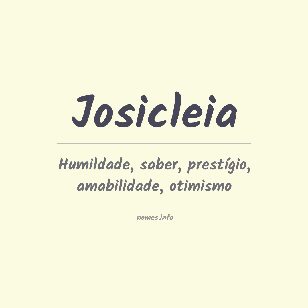 Significado do nome Josicleia