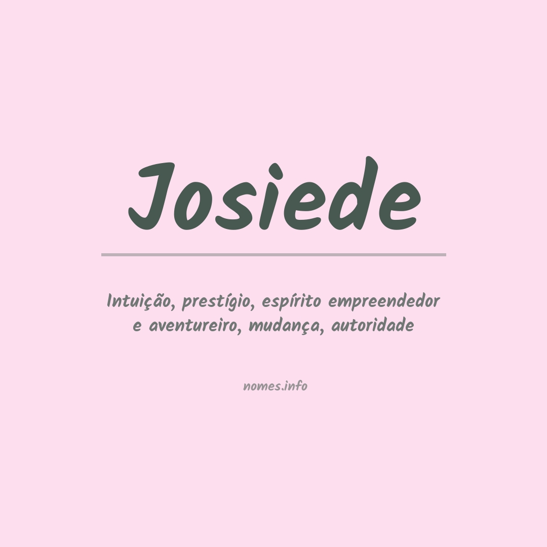 Significado do nome Josiede