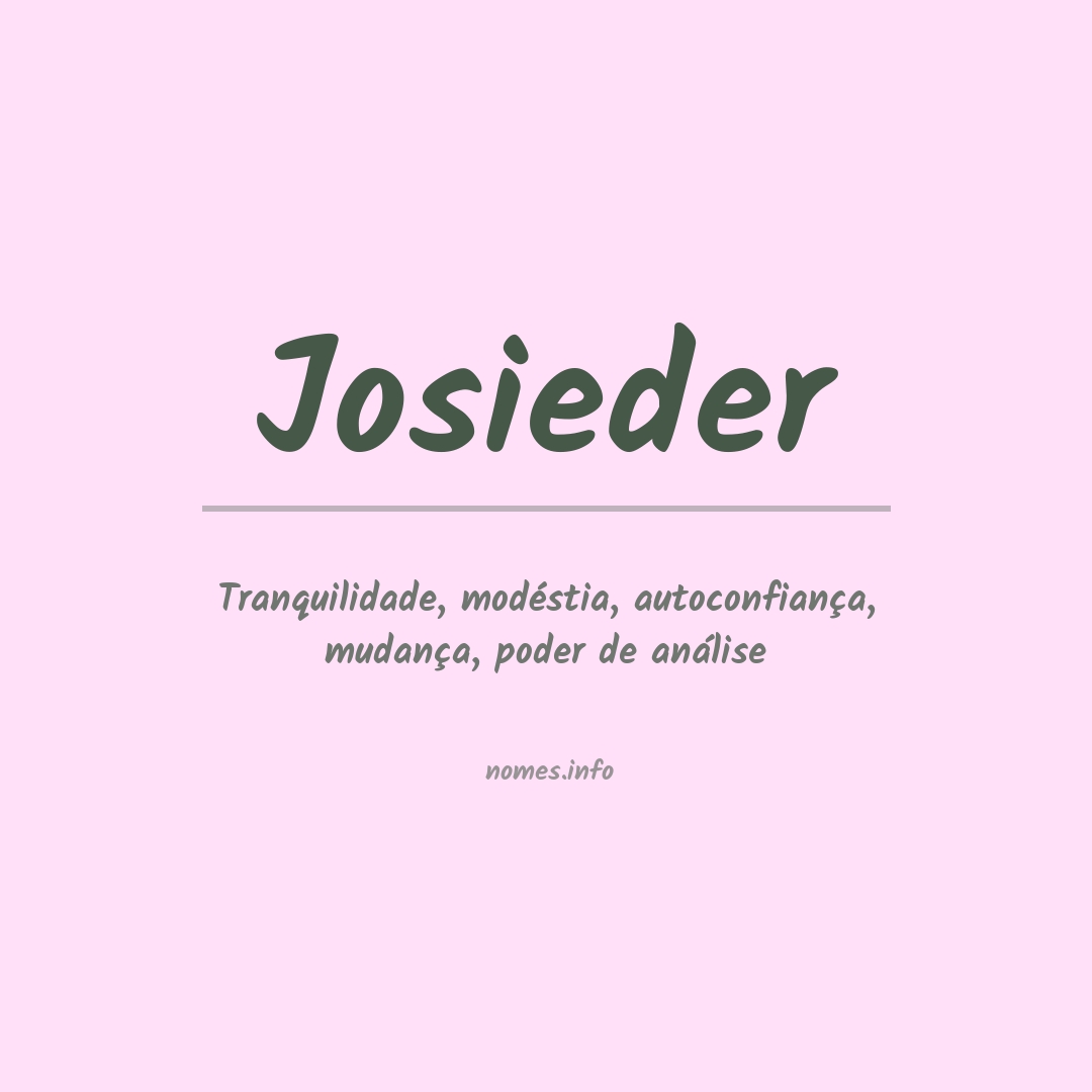 Significado do nome Josieder