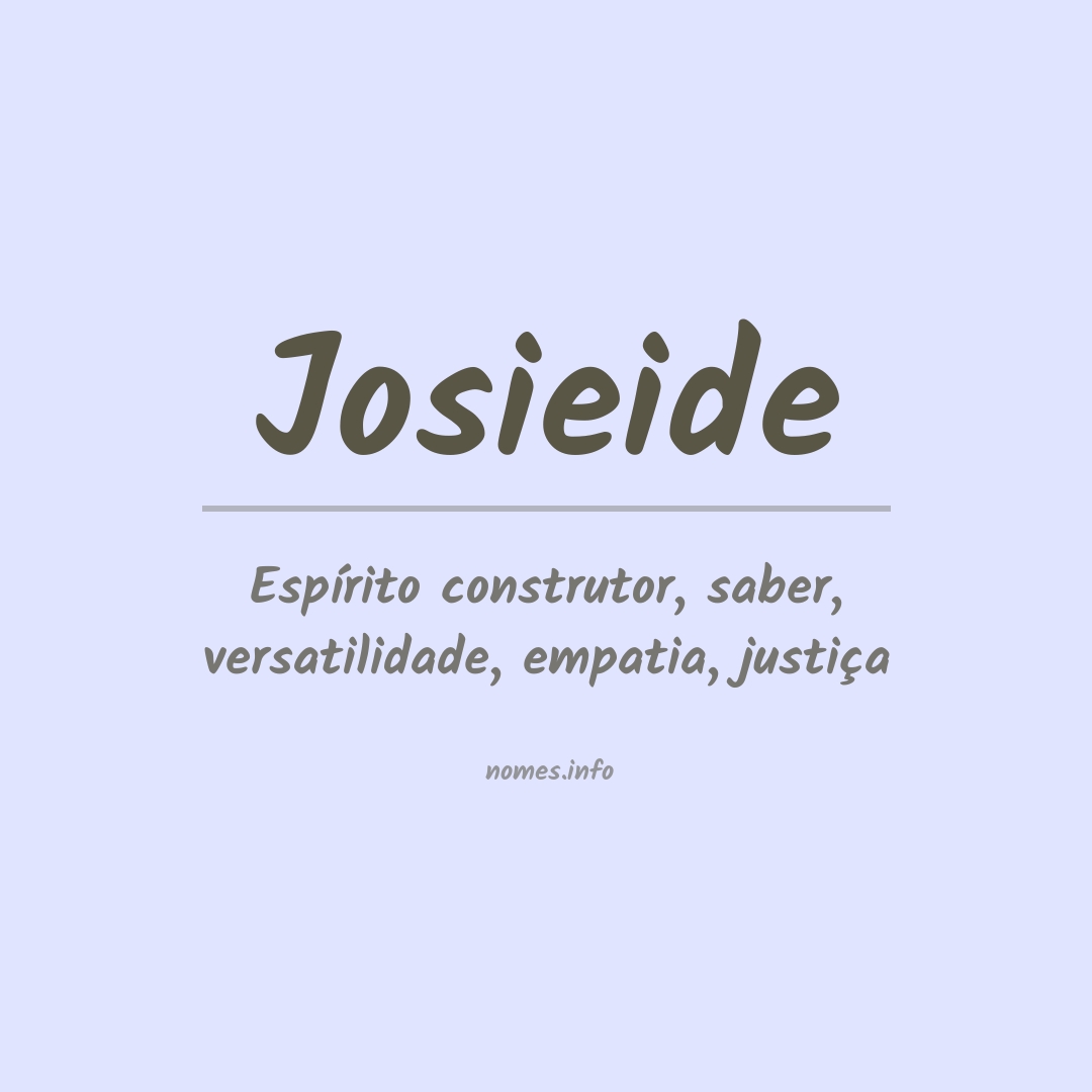 Significado do nome Josieide