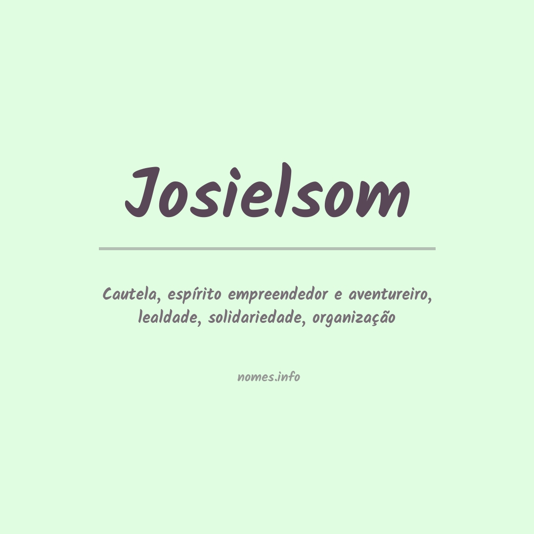 Significado do nome Josielsom
