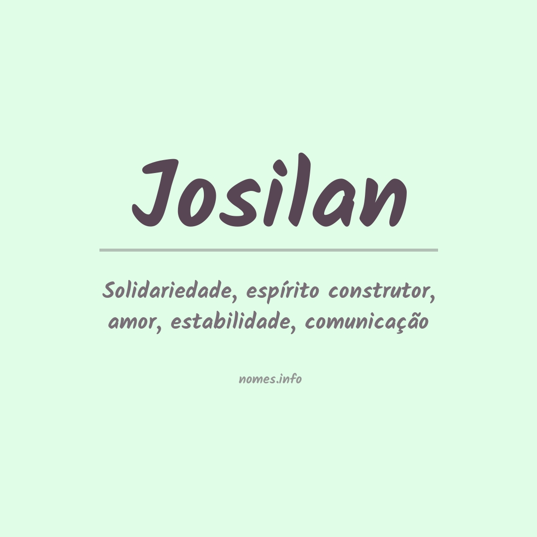 Significado do nome Josilan
