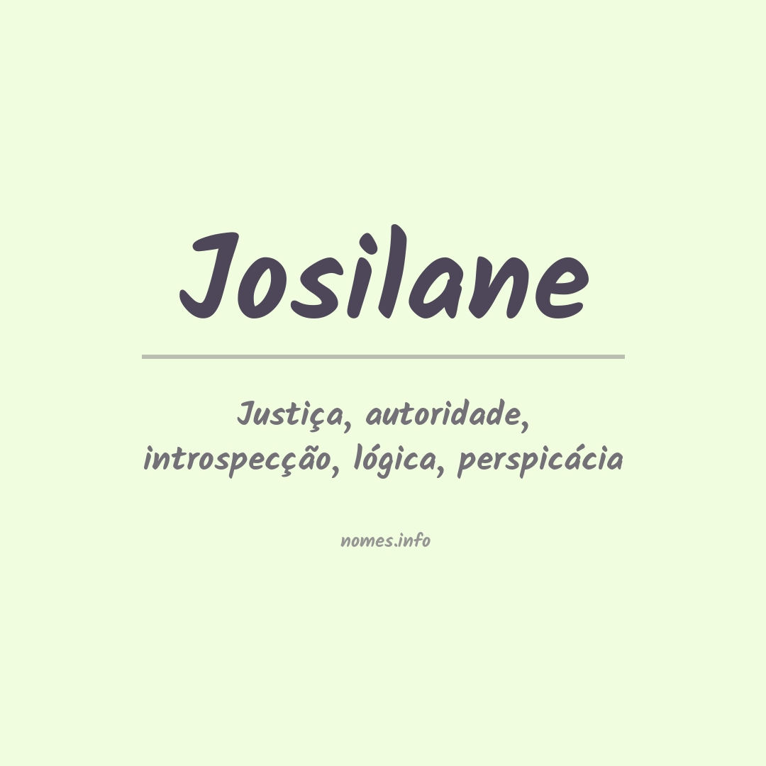 Significado do nome Josilane