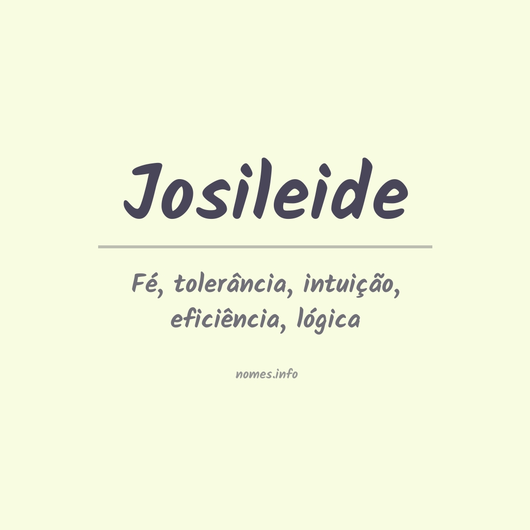 Significado do nome Josileide