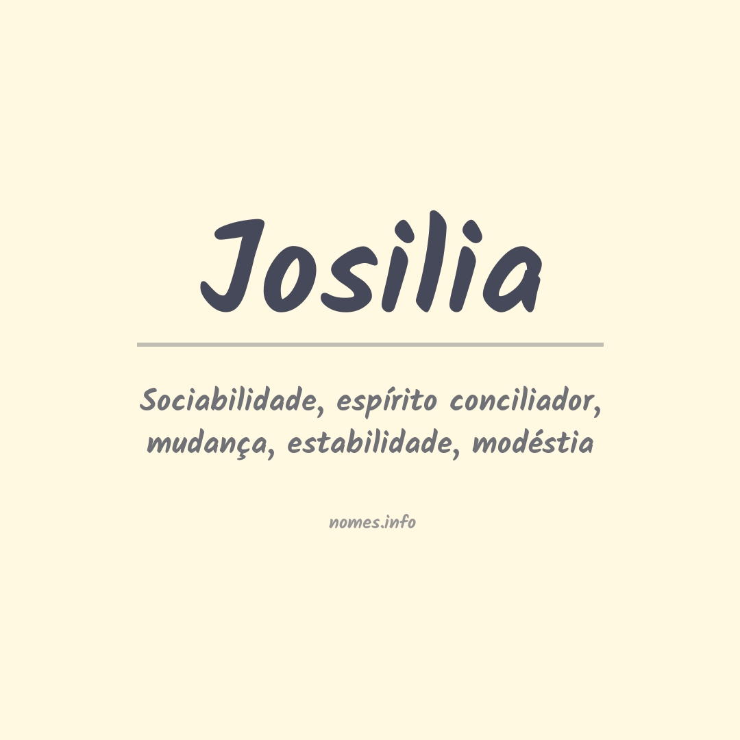 Significado do nome Josilia
