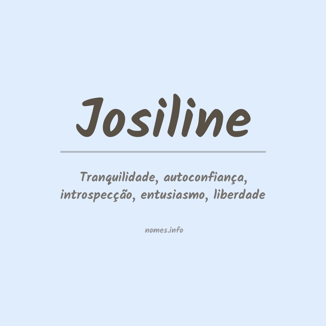 Significado do nome Josiline