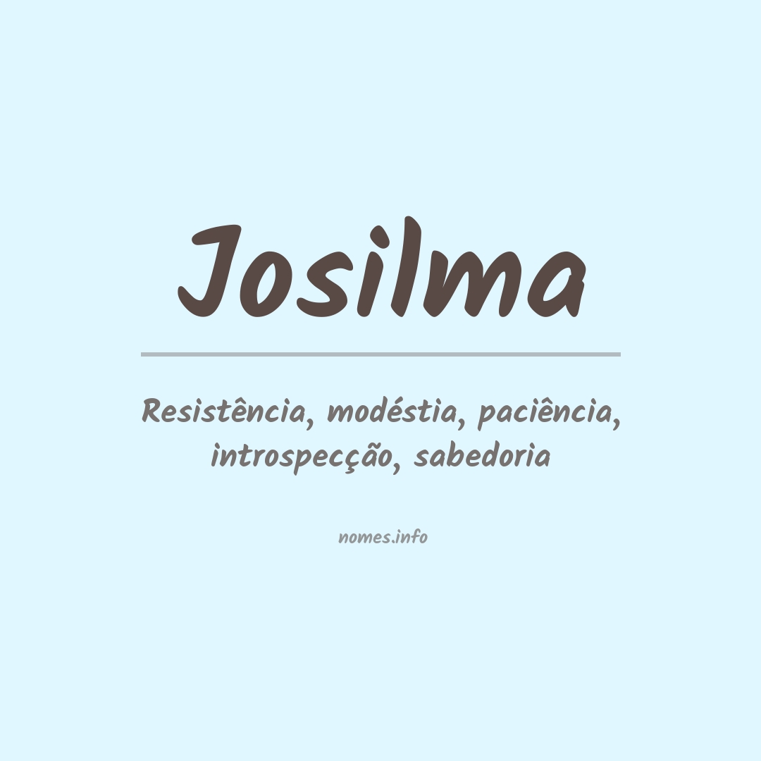 Significado do nome Josilma