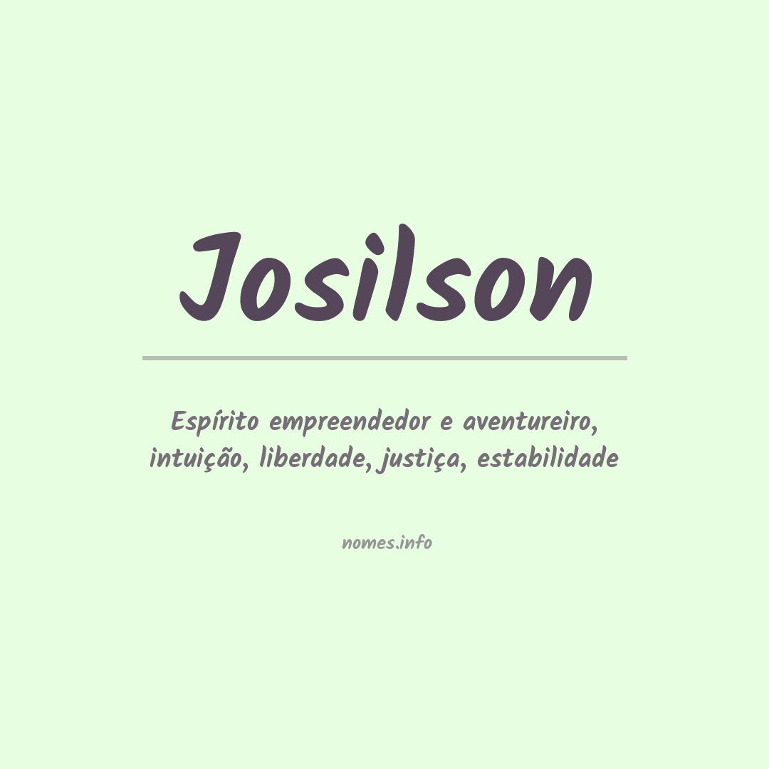 Significado do nome Josilson