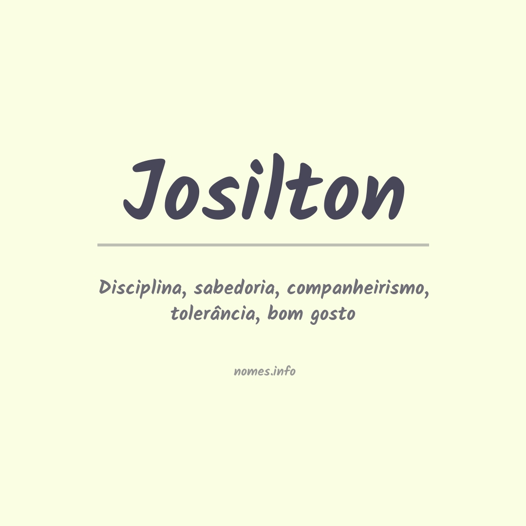 Significado do nome Josilton