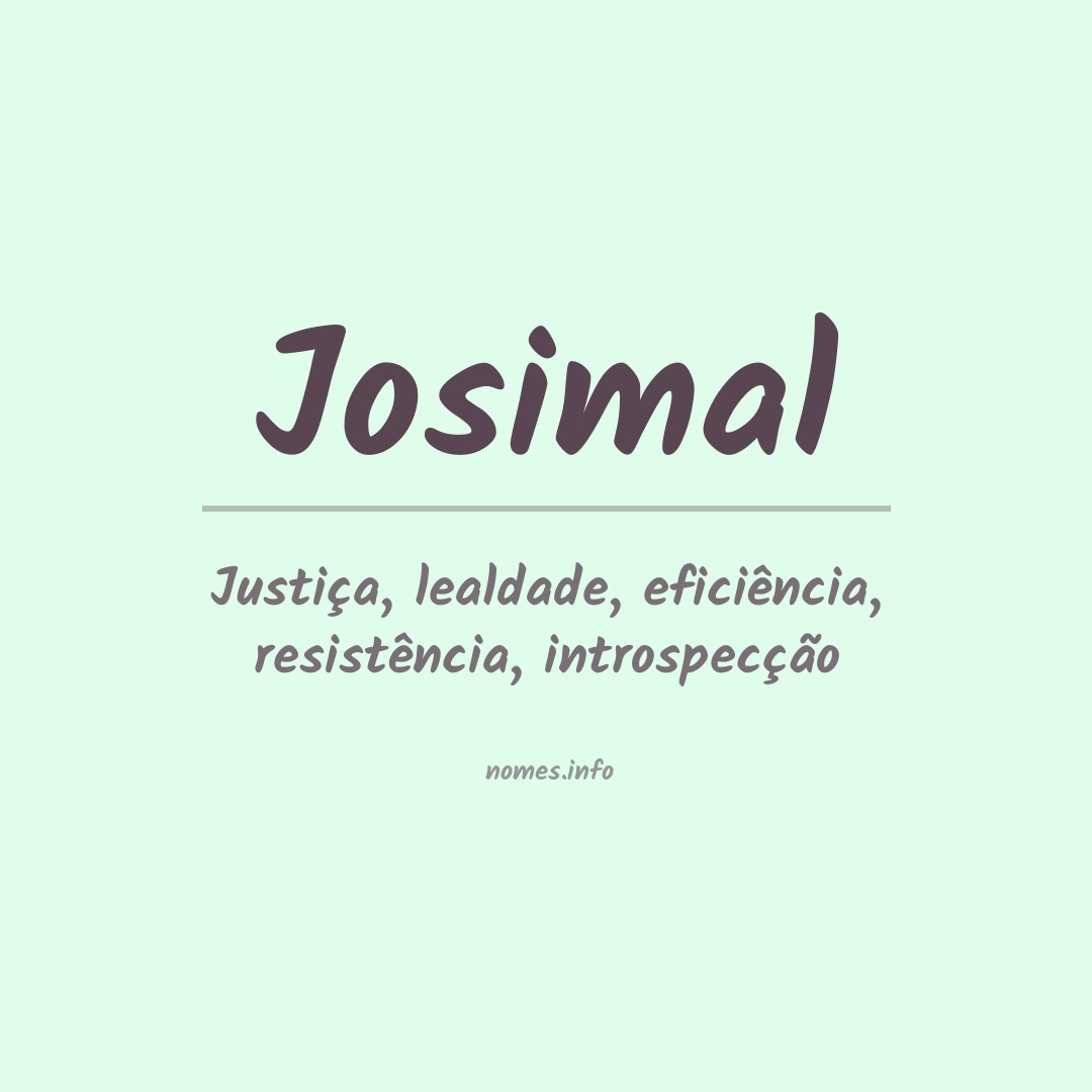Significado do nome Josimal