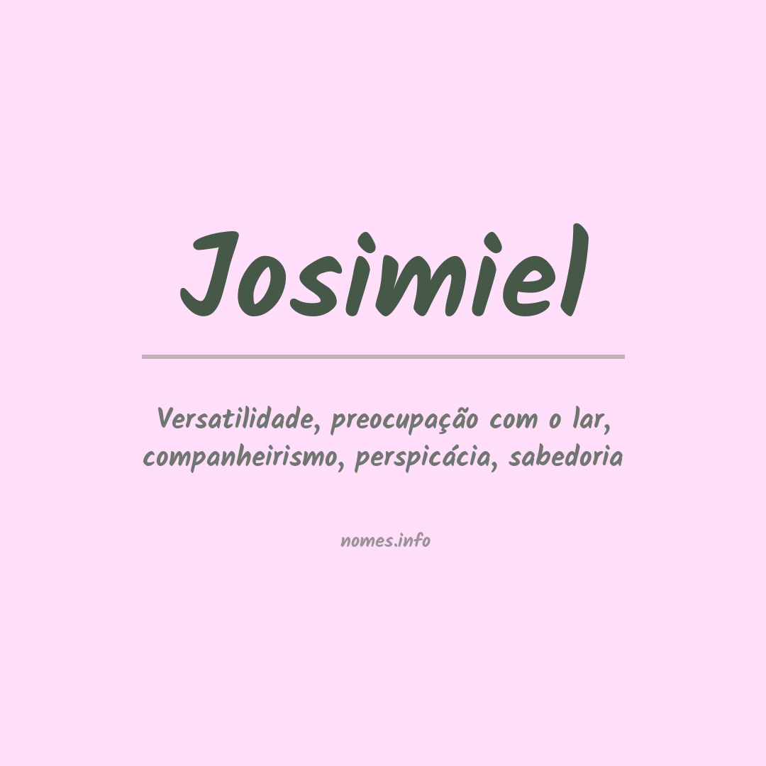 Significado do nome Josimiel