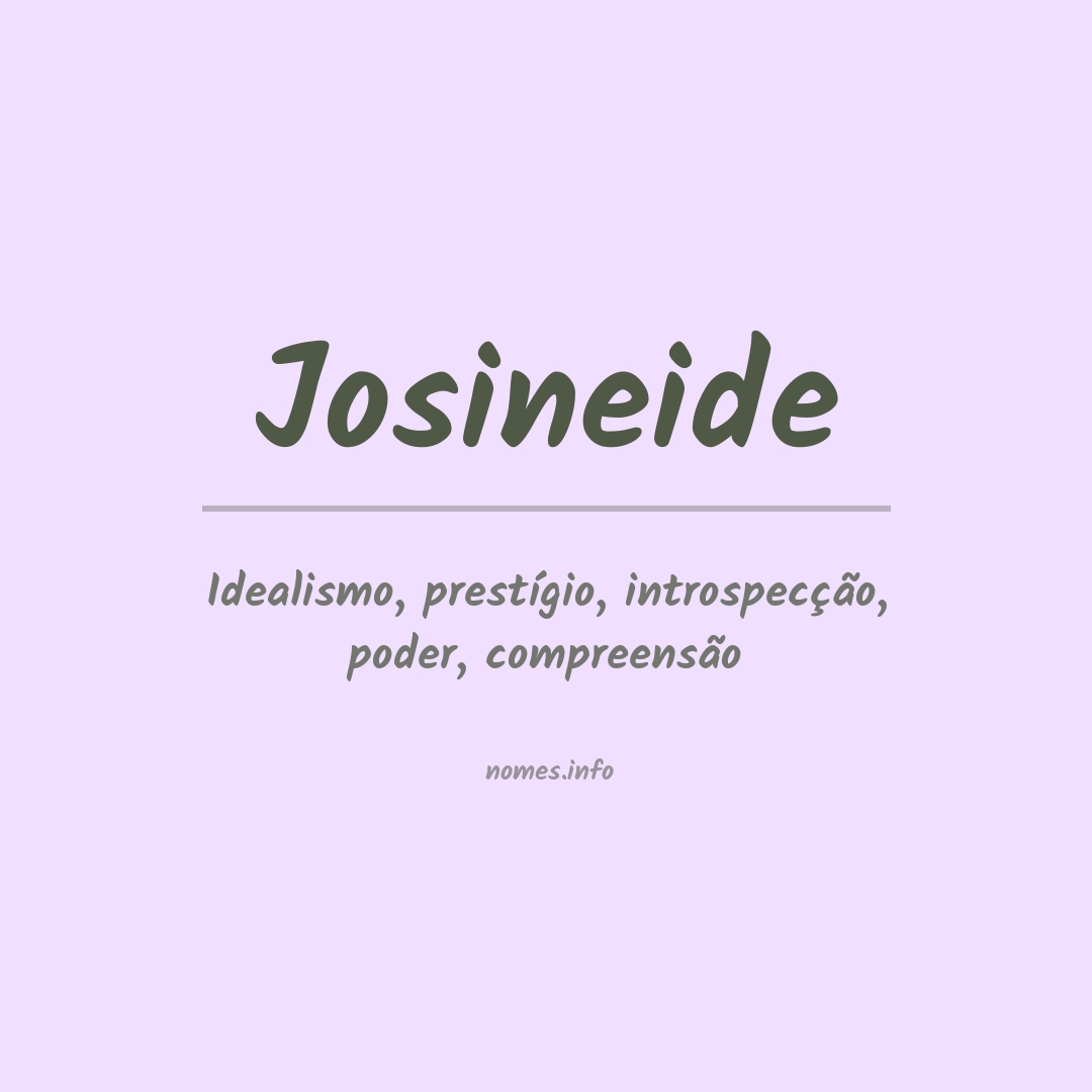 Significado do nome Josineide