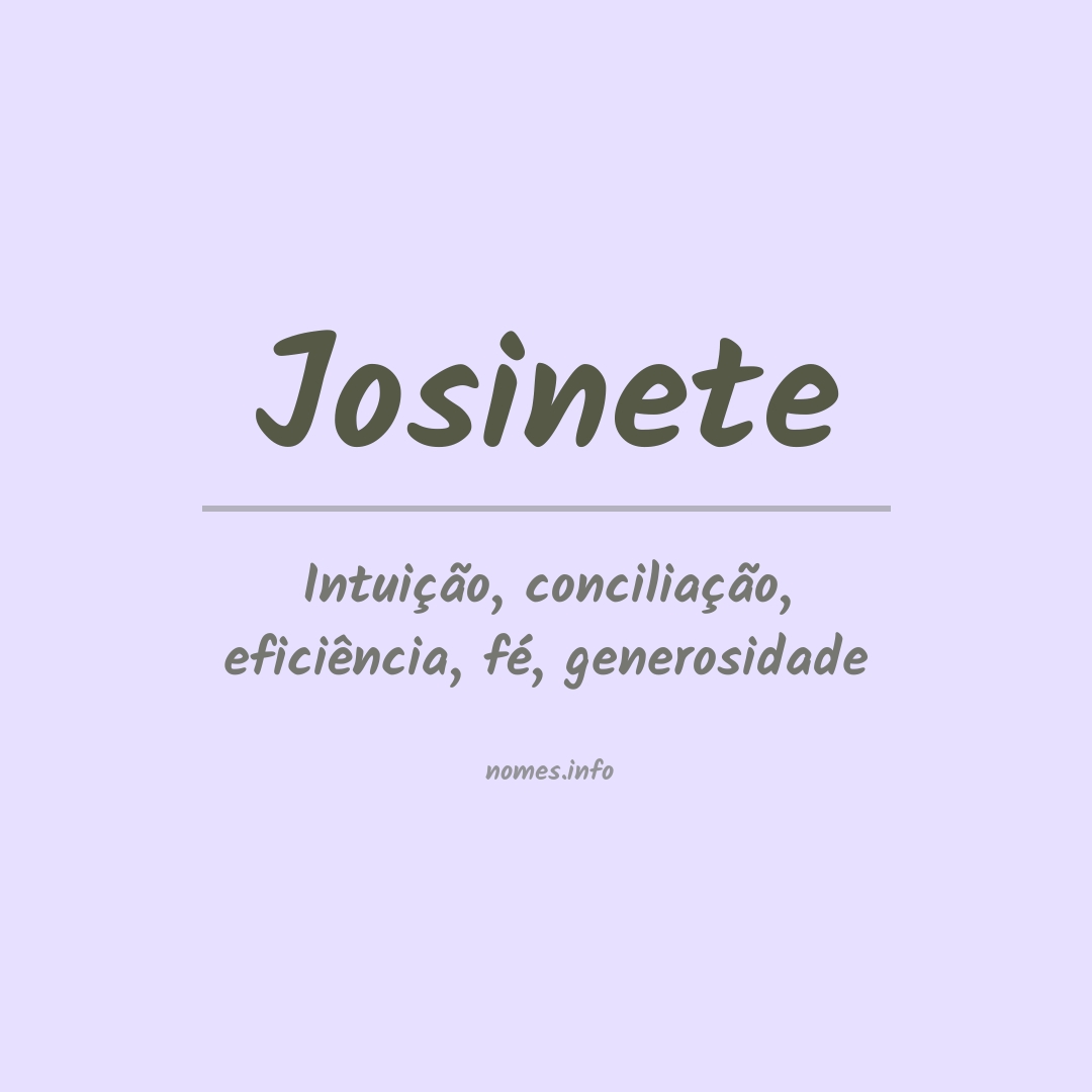 Significado do nome Josinete