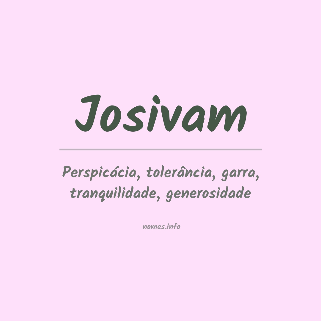 Significado do nome Josivam