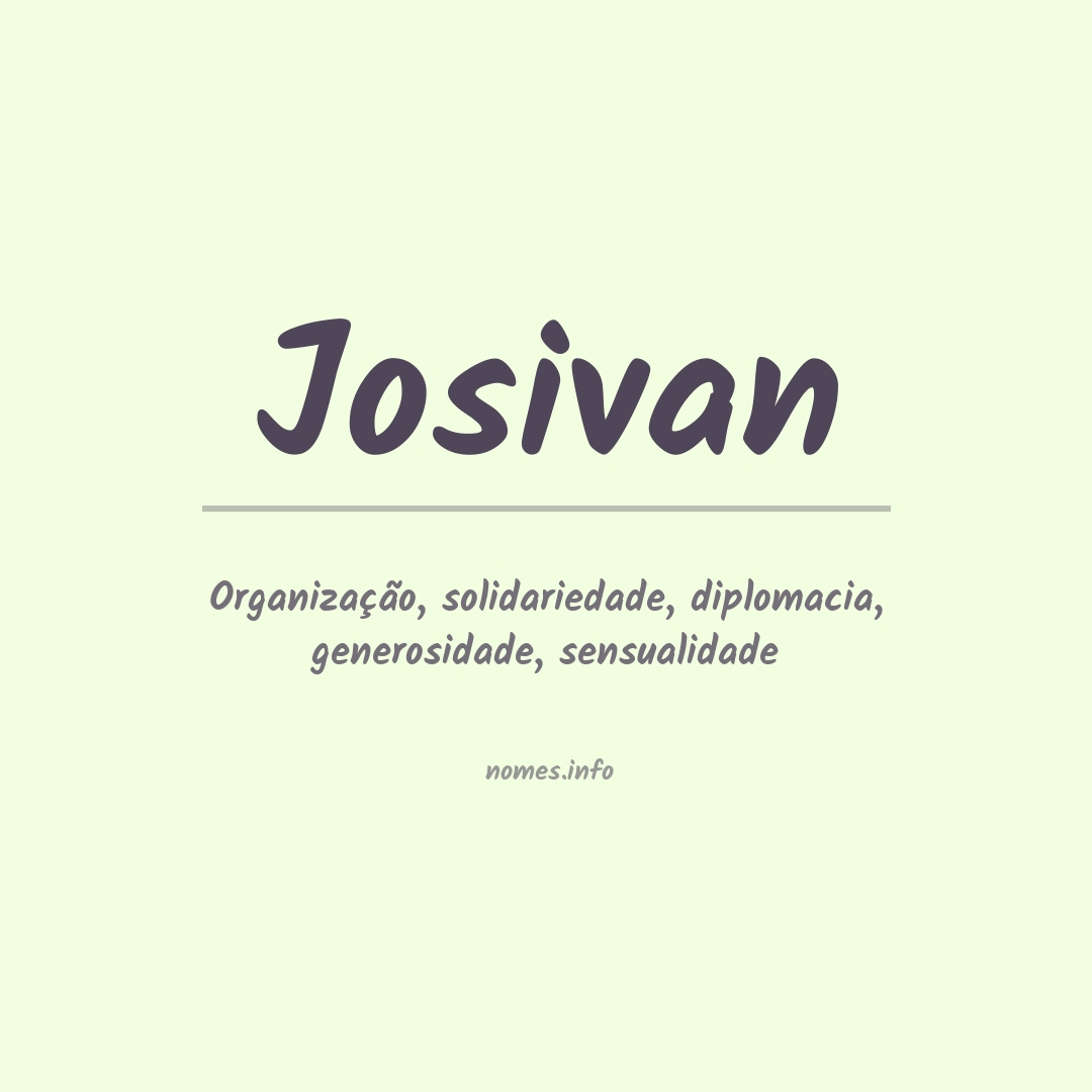 Significado do nome Josivan