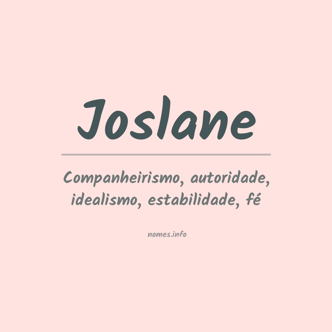 Significado do nome Joslane