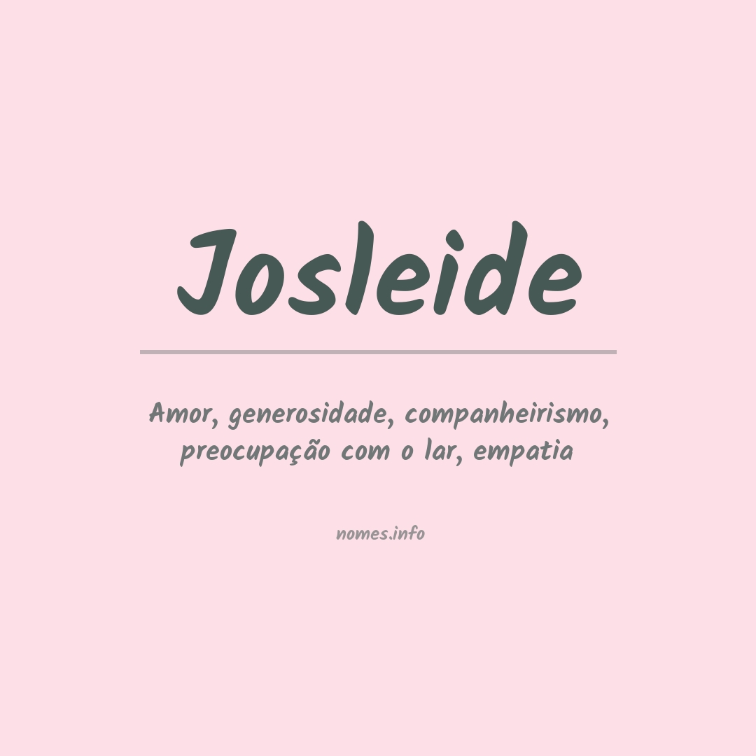 Significado do nome Josleide