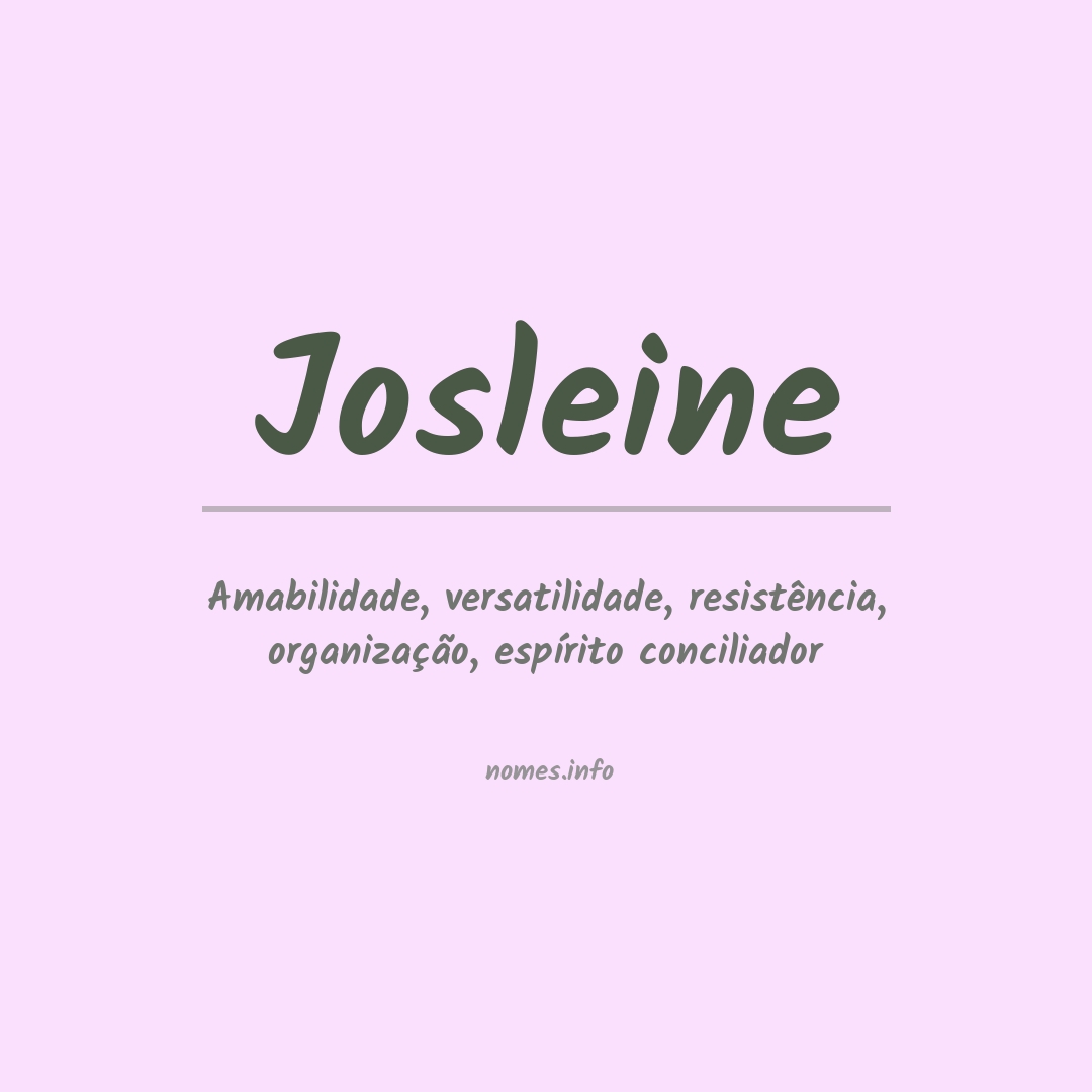 Significado do nome Josleine