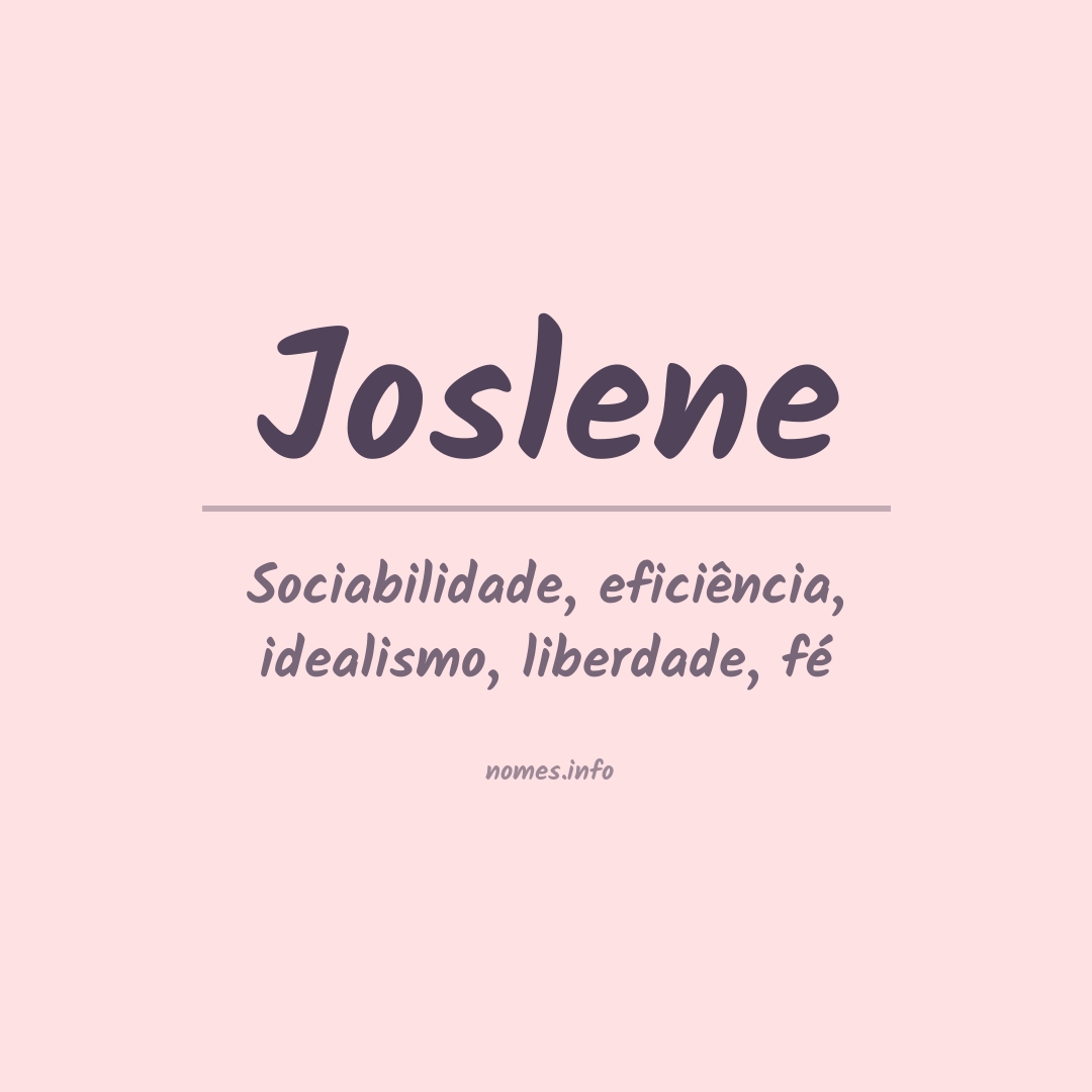 Significado do nome Joslene