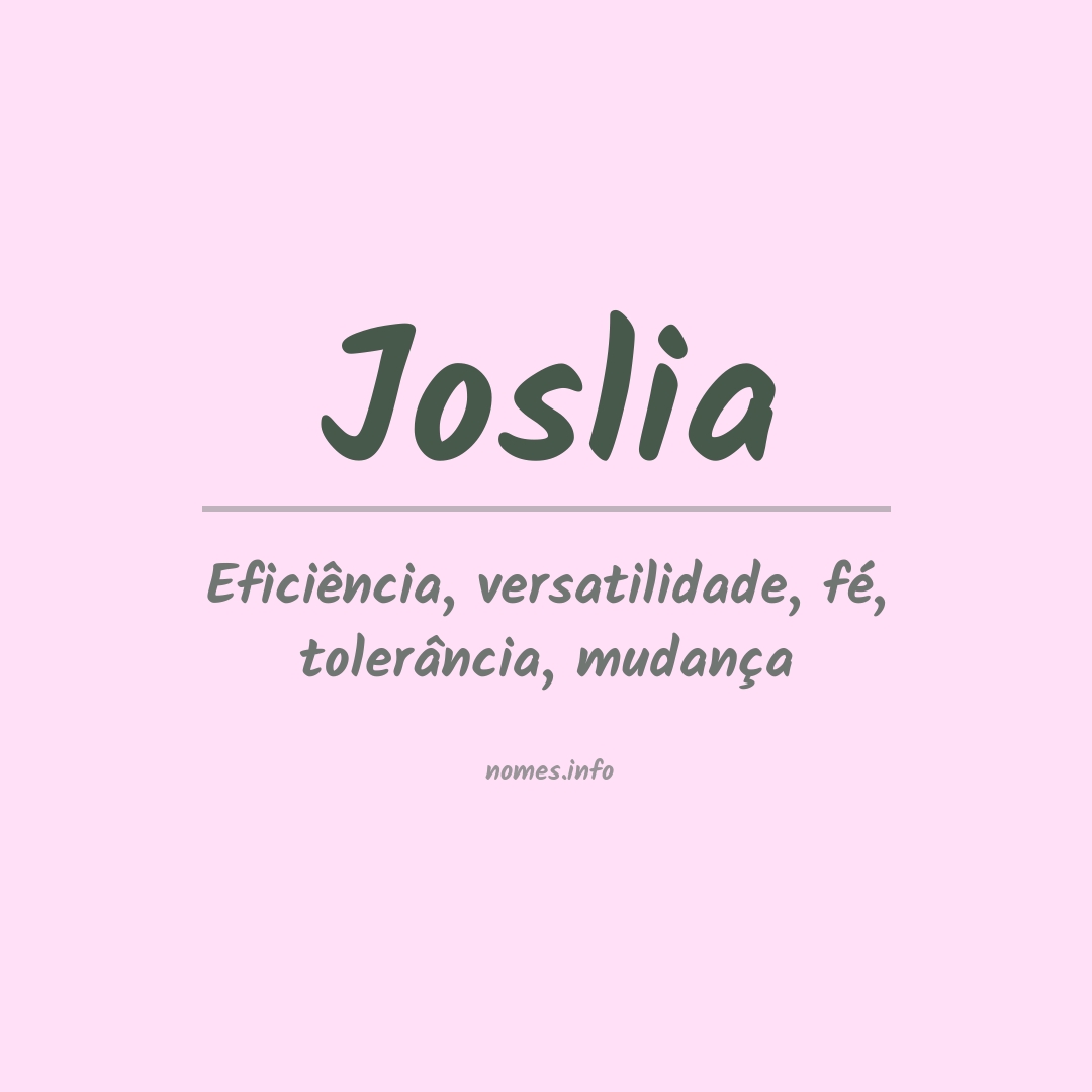 Significado do nome Joslia