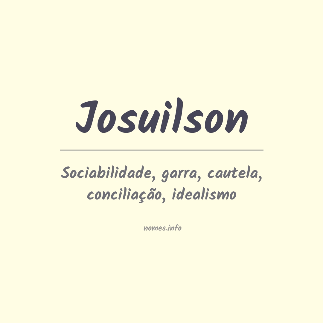 Significado do nome Josuilson