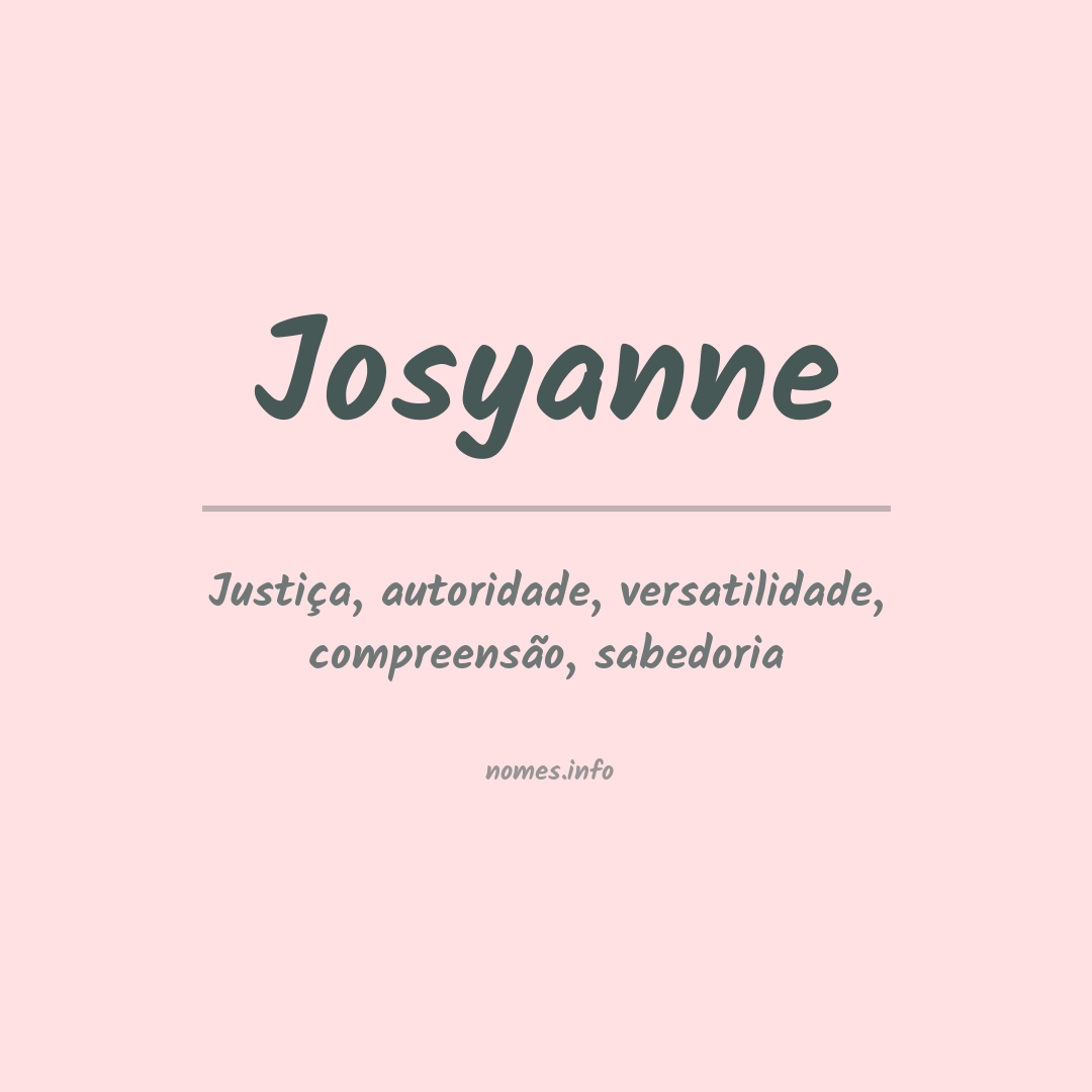 Significado do nome Josyanne