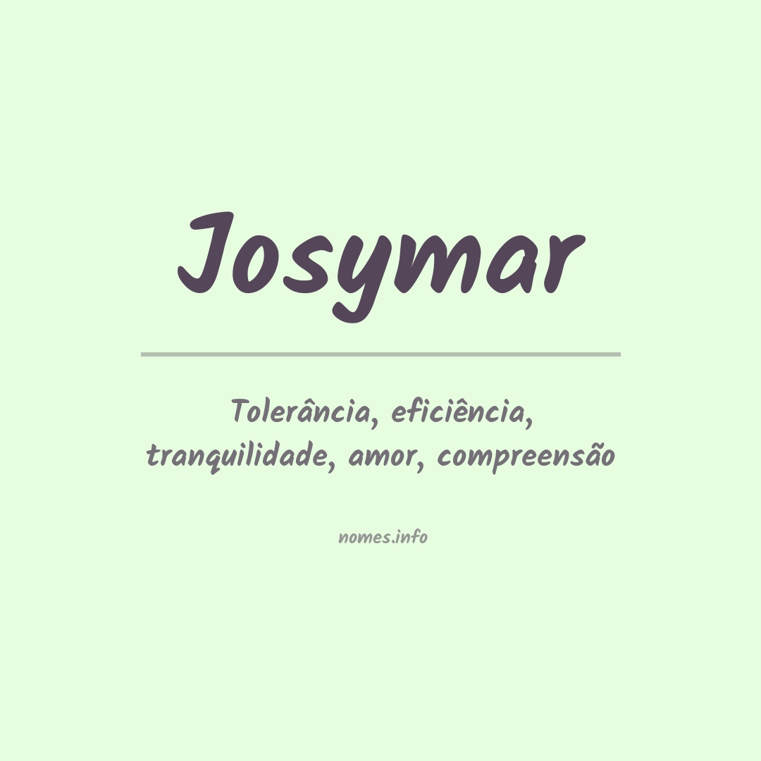 Significado do nome Josymar