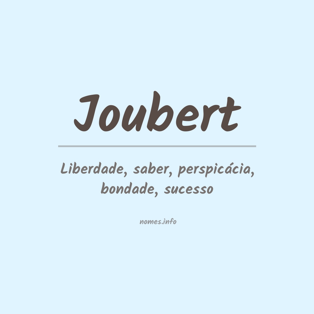 Significado do nome Joubert