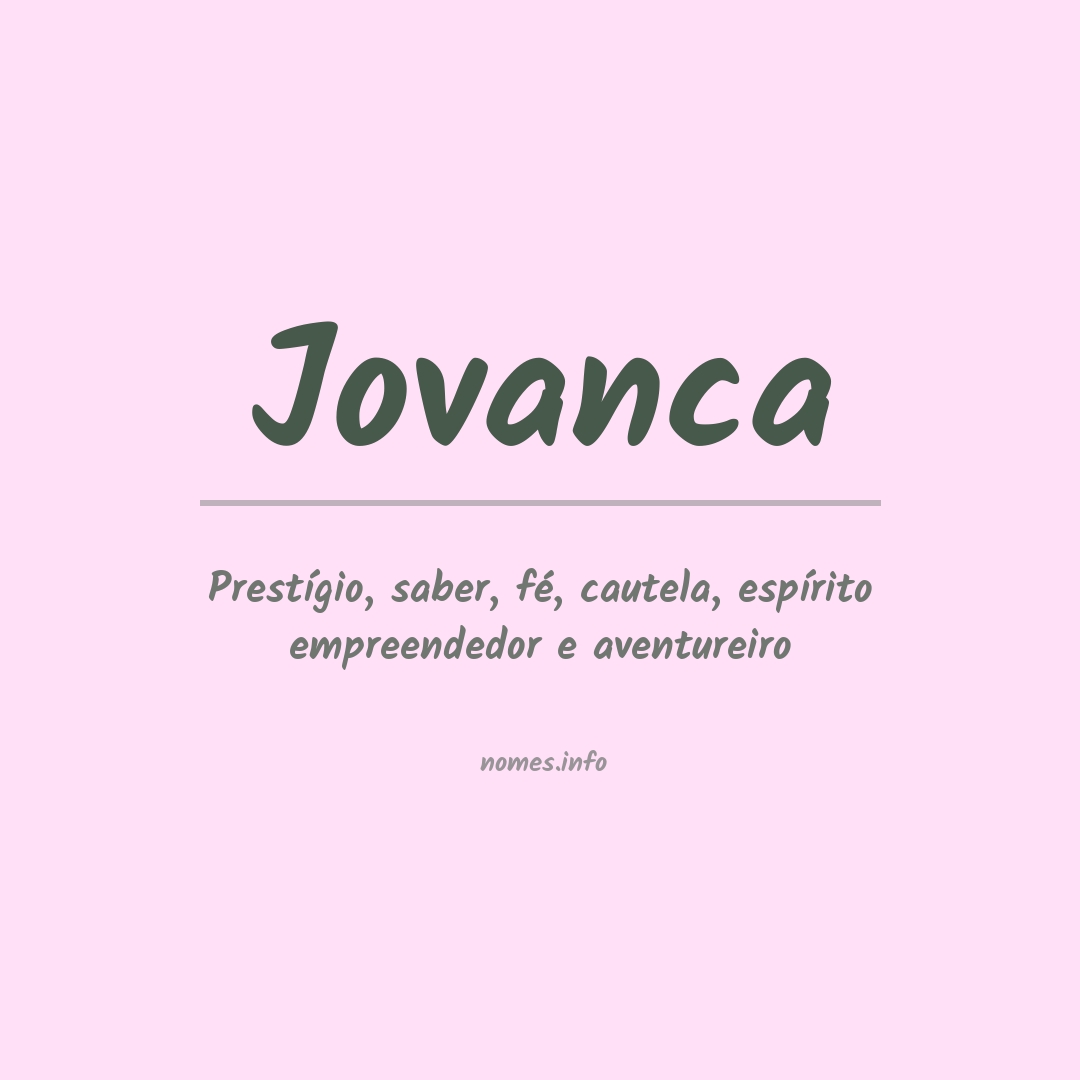 Significado do nome Jovanca