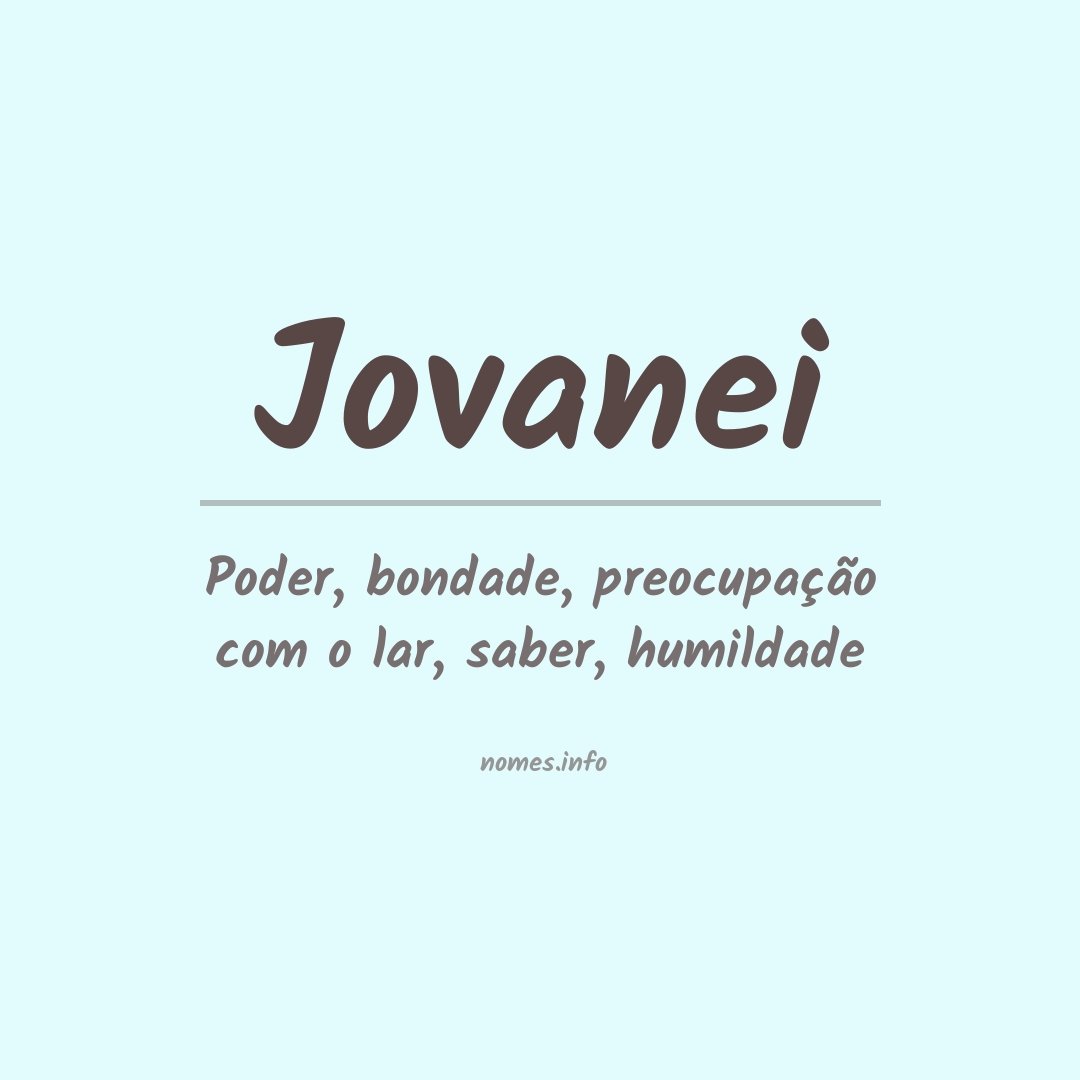 Significado do nome Jovanei